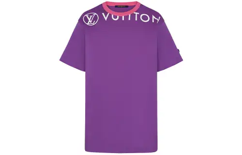 LOUIS VUITTON New Quarterly Products Of LV T Shirts Women's Purple Crew Neck Moderate Straight Fit