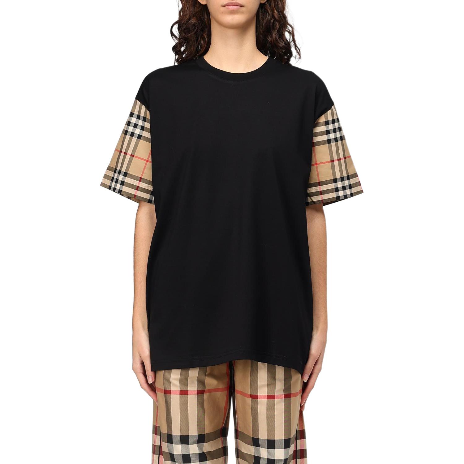 Женская футболка Burberry (черная)