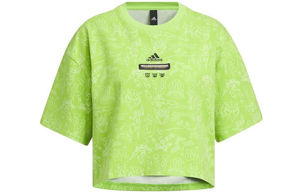 Adidas X Transformers, Collaboration Collection T Shirts Women's Yellow Crew Neck Moderate Straight Fit