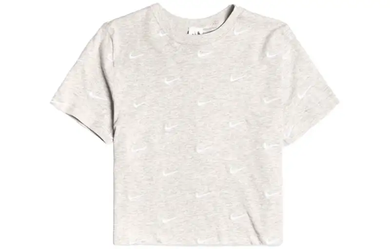 Nike Crop Tops Women's Gray Crew Neck Moderate