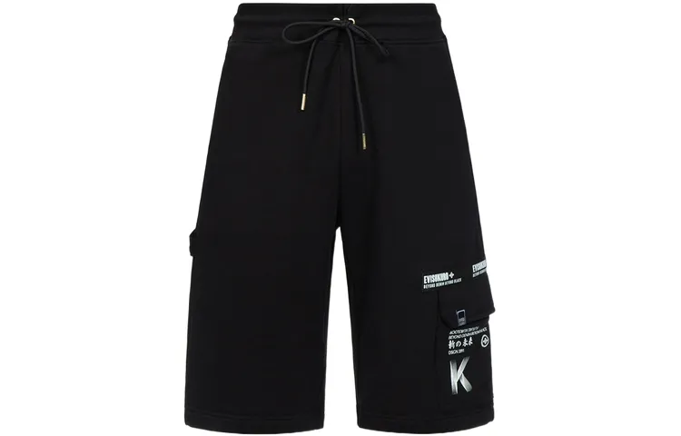 EVISU Sports Shorts Men's Black Moderate