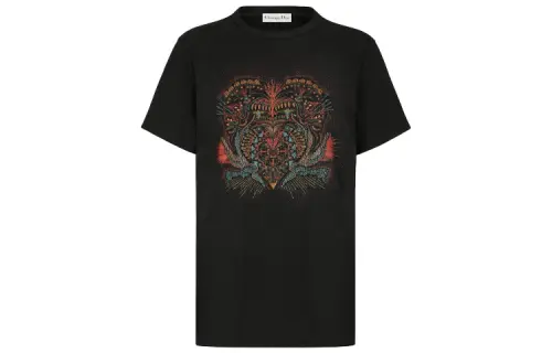 DIOR Quarterly New Products T Shirts Women's Black Crew Neck Moderate