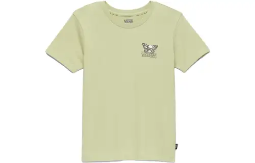Vans T Shirts Women's Green Crew Neck Moderate Straight Fit