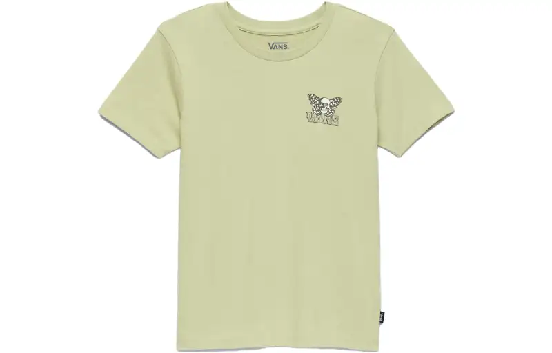 Vans T Shirts Women's Green Crew Neck Moderate Straight Fit