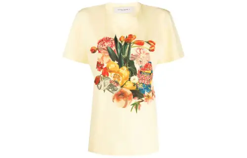 Golden Goose T Shirts Women's Yellow Crew Neck Moderate