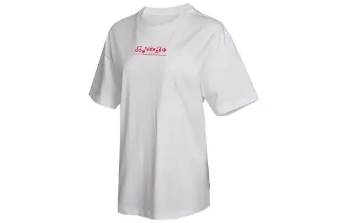 Converse Drop Shoulder Sleeve T Shirt Women's White