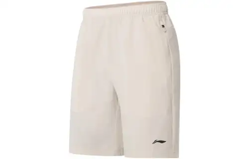 Li Ning Fitness Series Sports Shorts Men's Oat Gray Moderate