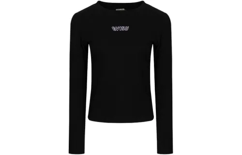 EVISU T Shirts Women's Black Crew Neck Moderate