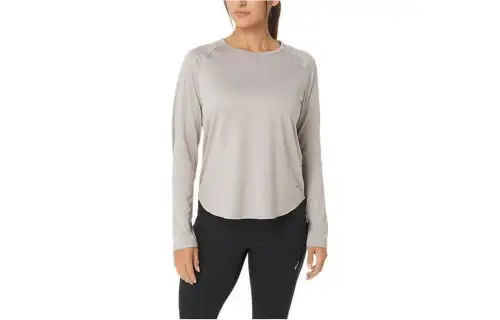 ASICS T Shirts Women's Moonlight Stone Color Crew Neck Moderate Straight Fit