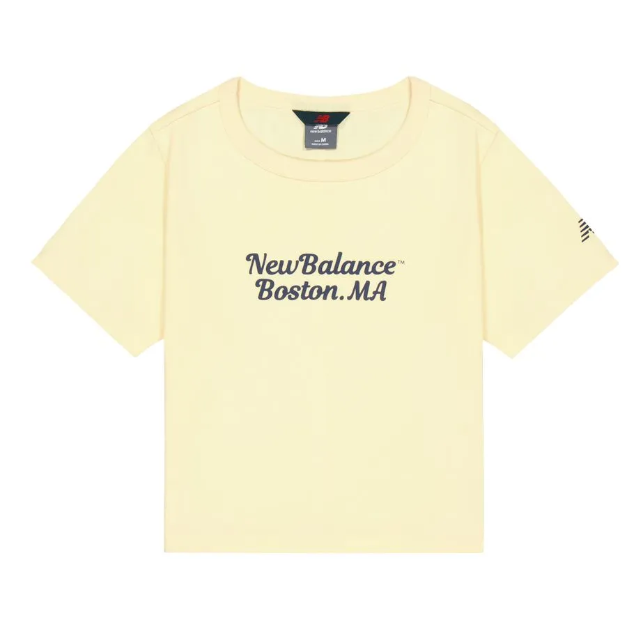 New Balance Drop Shoulder Sleeve T Shirt Women's Light Yellow