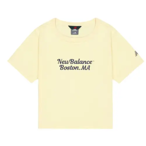 New Balance Drop Shoulder Sleeve T Shirt Women's Light Yellow