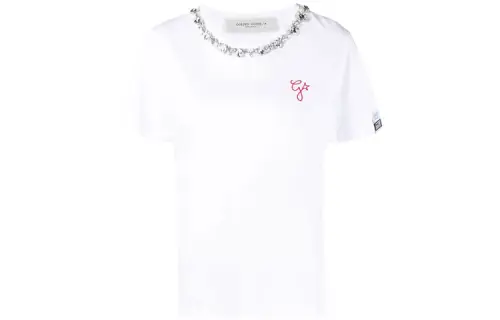 Golden Goose T Shirts Women's White Crew Neck Moderate