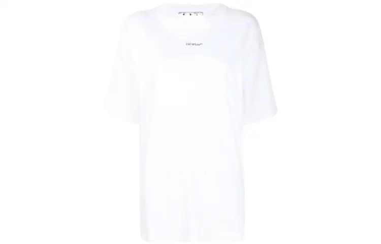OFF WHITE SS21 T Shirts Women's White Crew Neck Moderate Straight Fit