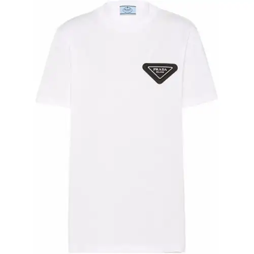 PRADA T Shirts Women's White Crew Neck Moderate