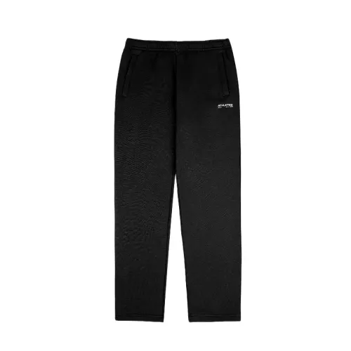 Anta Thermal Thickened And Fleece Lined Loose Fit Straight Fit Casual Pants Men's Basic Black