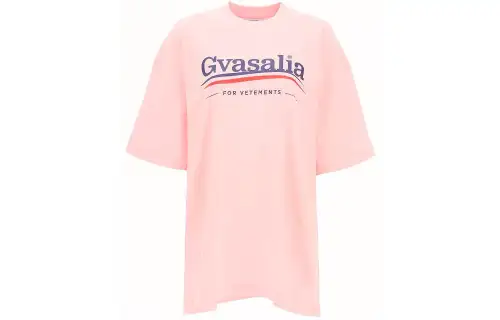 Vetements T Shirts Women's Pink Crew Neck Moderate Other