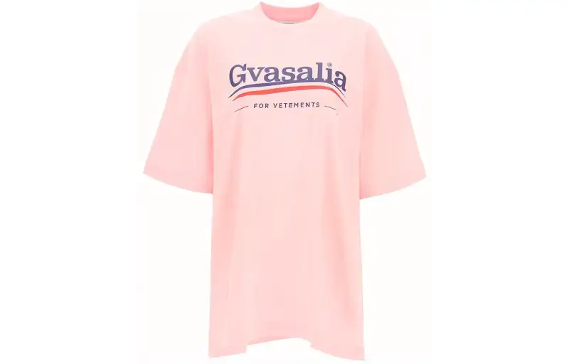 Vetements T Shirts Women's Pink Crew Neck Moderate Other