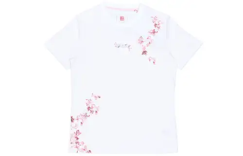 Li Ning T Shirts Women's White Crew Neck Moderate Straight Fit