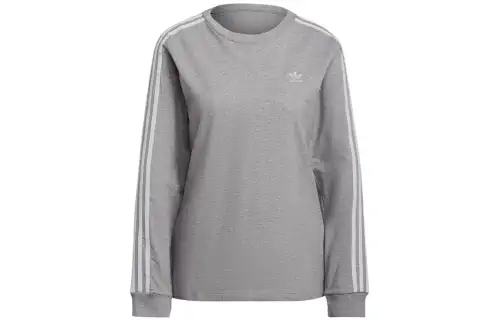 Adidas Originals T Shirts Women's Gray Crew Neck Moderate Straight Fit
