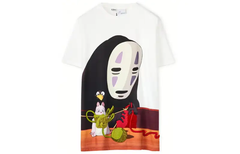 LOEWE Spirited Away T Shirts Women's White Crew Neck Moderate Straight Fit