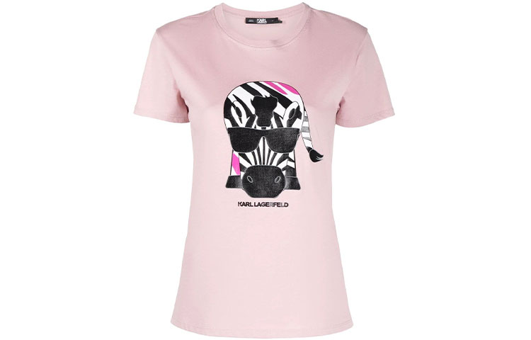 Karl Lagerfeld Karlimal Printed Crewneck T Shirt