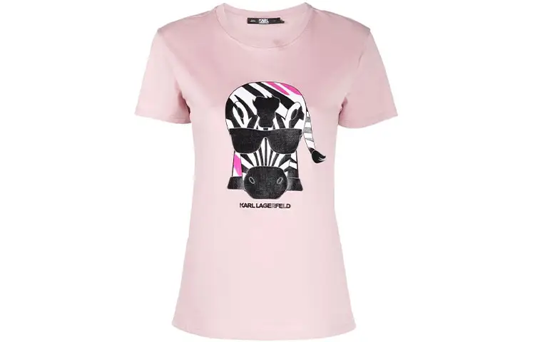 Karl Lagerfeld Karlimal Printed Crewneck T Shirt