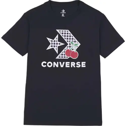 Converse T Shirts Women's Black Crew Neck