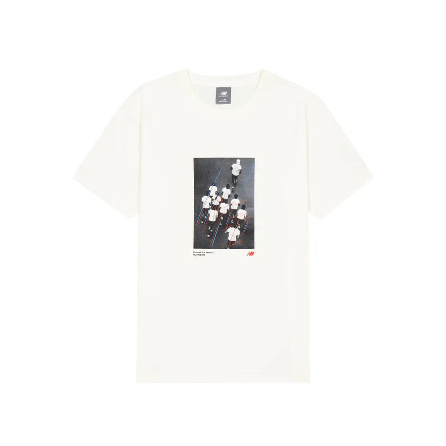 New Balance Runners T Shirt Men's Ivory White
