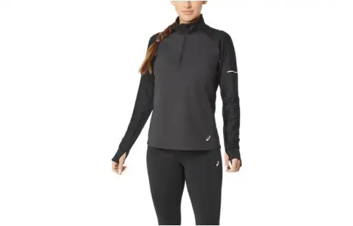 ASICS PRO FIT Wind Block T Shirts Women's Performance Black Stand Collar Moderate Other