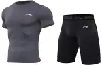 Li Ning Fitness Sets Men's Crew Neck Moderate