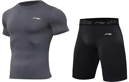 Li Ning Fitness Sets Men's Crew Neck Moderate