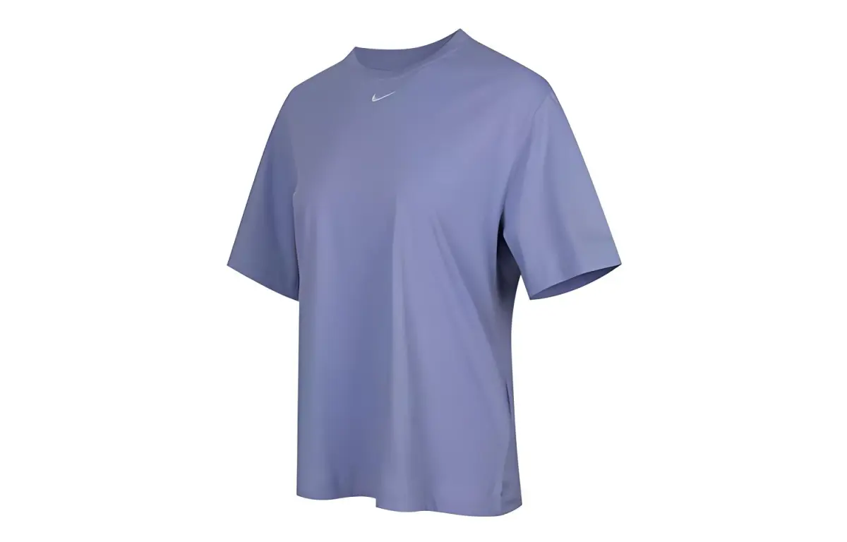 Nike T-Shirts Women's Purple Crew Neck Moderate Straight Fit