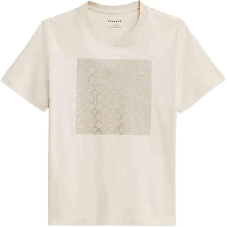 COACH T-Shirts Women's Beige Crew Neck Moderate