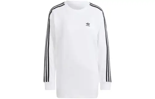 Adidas Originals T Shirts Women's White Crew Neck Moderate Straight Fit