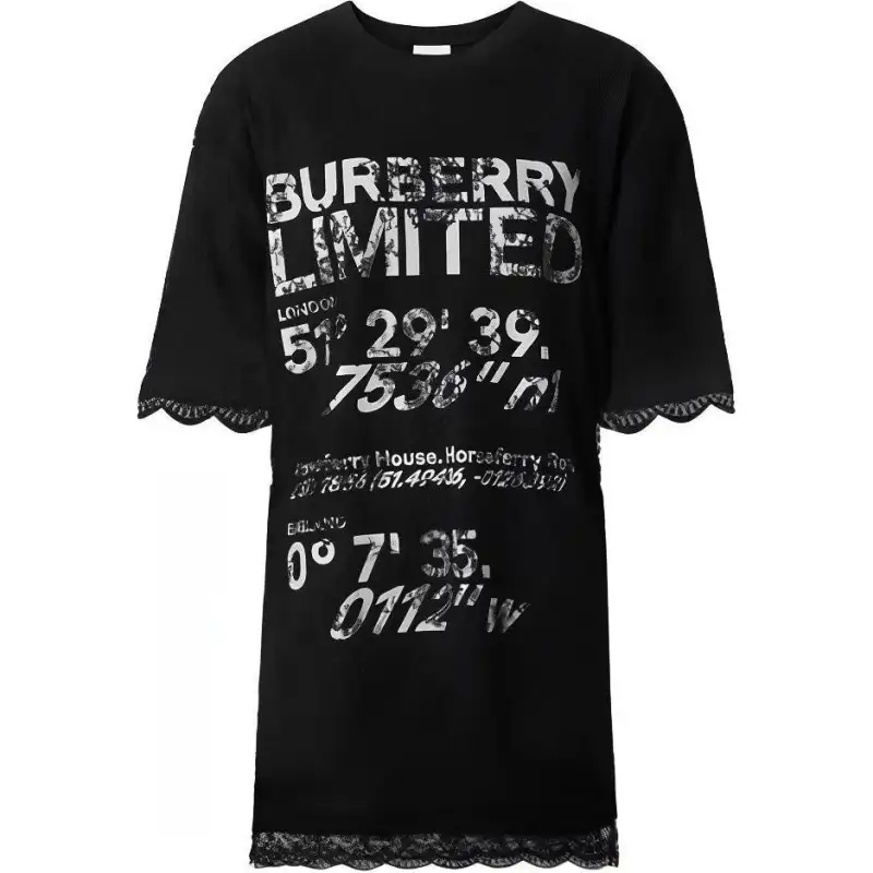 Burberry Lace Overlay Coordinates T Shirt 'Black'