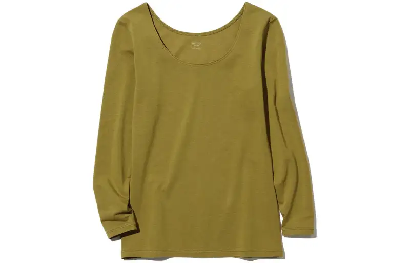 UNIQLO T Shirts Women's Khaki Crew Neck Moderate Other