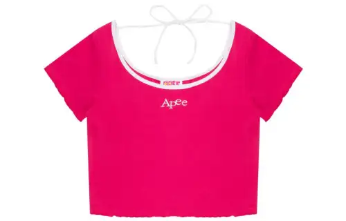 A BATHING APE Bape Crop Tops Women's Crew Neck Moderate