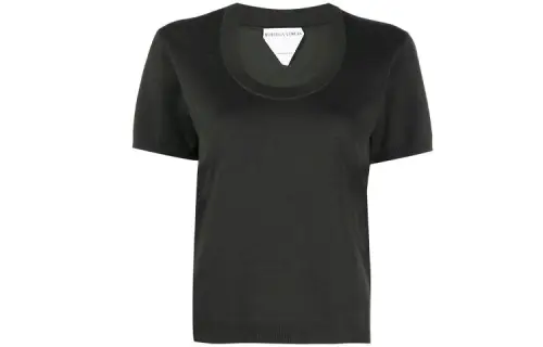 Bottega Veneta T Shirts Women's Dark Green Crew Neck Moderate