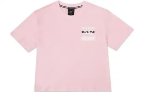 Skechers T Shirts Women's Coral Powder/008Z Crew Neck Moderate Straight Fit