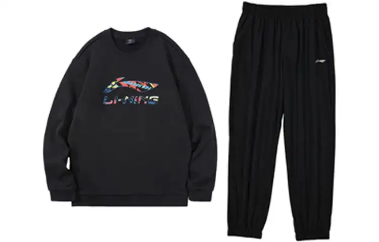 Li Ning Sweatshirt Sets Men's Crew Neck Thickened