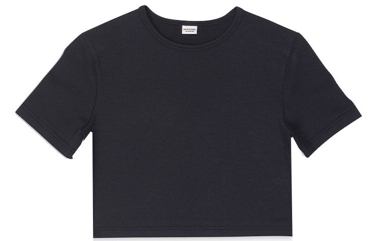 Balenciaga T Shirts Women's Black Crew Neck Moderate Straight Fit