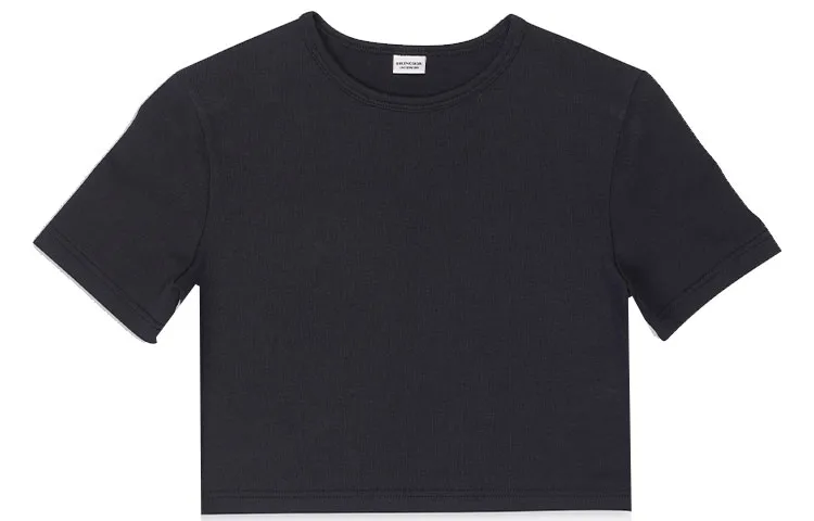 Balenciaga T-Shirts Women's Black Crew Neck Moderate