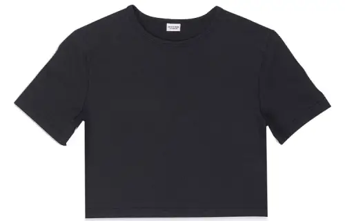 Balenciaga T Shirts Women's Black Crew Neck Moderate Straight Fit