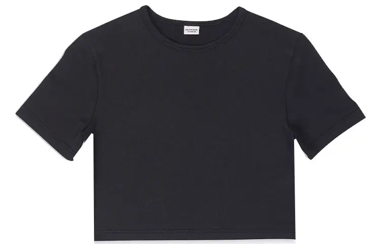 Balenciaga T Shirts Women's Black Crew Neck Moderate Straight Fit
