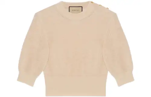 【Previous Season】fine-knit puff-sleeve T-shirt
