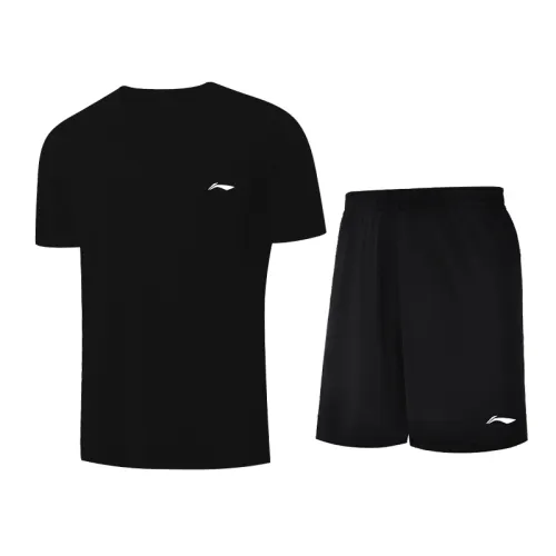 Li Ning Casual Sportswear Two Piece Set Men's Black