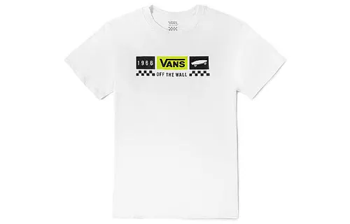 Vans T Shirts Women's White Crew Neck Moderate Straight Fit