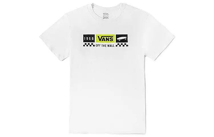 Vans T Shirts Women's White Crew Neck Moderate Straight Fit