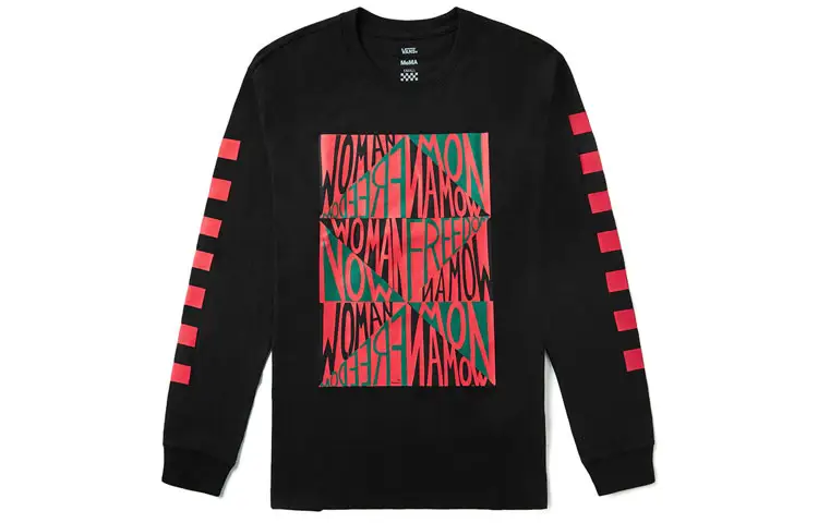 Vans X MoMA T Shirts Women's Black Crew Neck Moderate Straight Fit