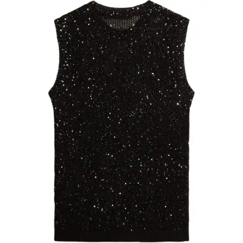 Golden Goose Deluxe Brand Sequined Mesh Knitted Tank Top
